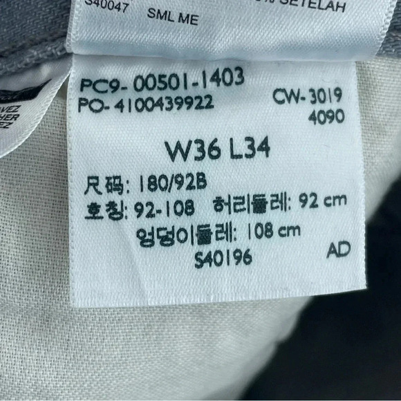 Levi's 501 Jeans Mens Size 36x34 gray button fly 0989 - Picture 6 of 12